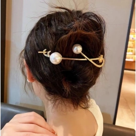 Korean Metal Pearl Hair Clips Hairpins for Women Fashion Gometric Ponytail Clip Barrettes Hairgrips Headwear Hair Accessorie